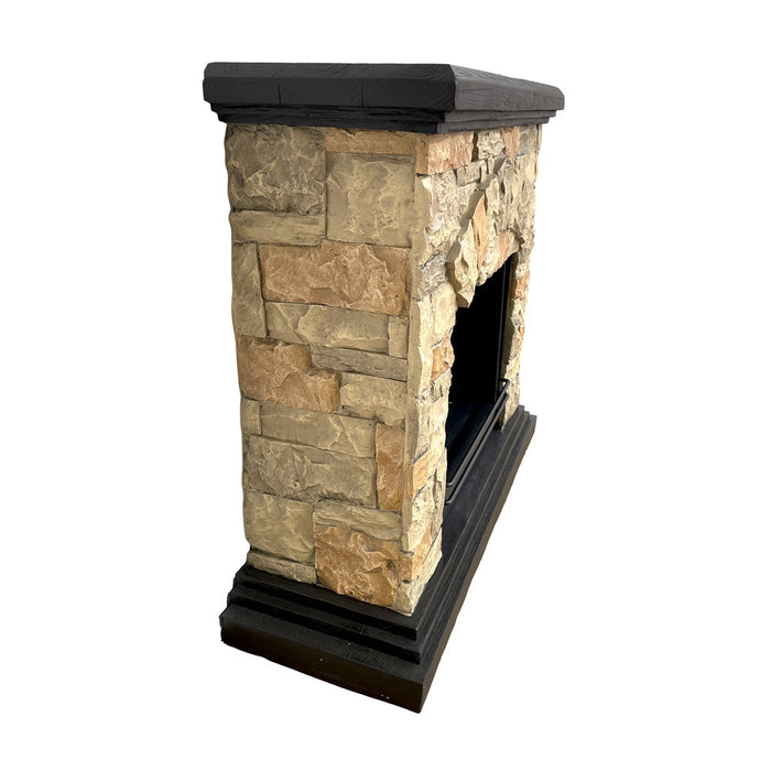 Camino a Bioetanolo da Pavimento 105x38x100 cm Belluno Effetto Finta Pietra