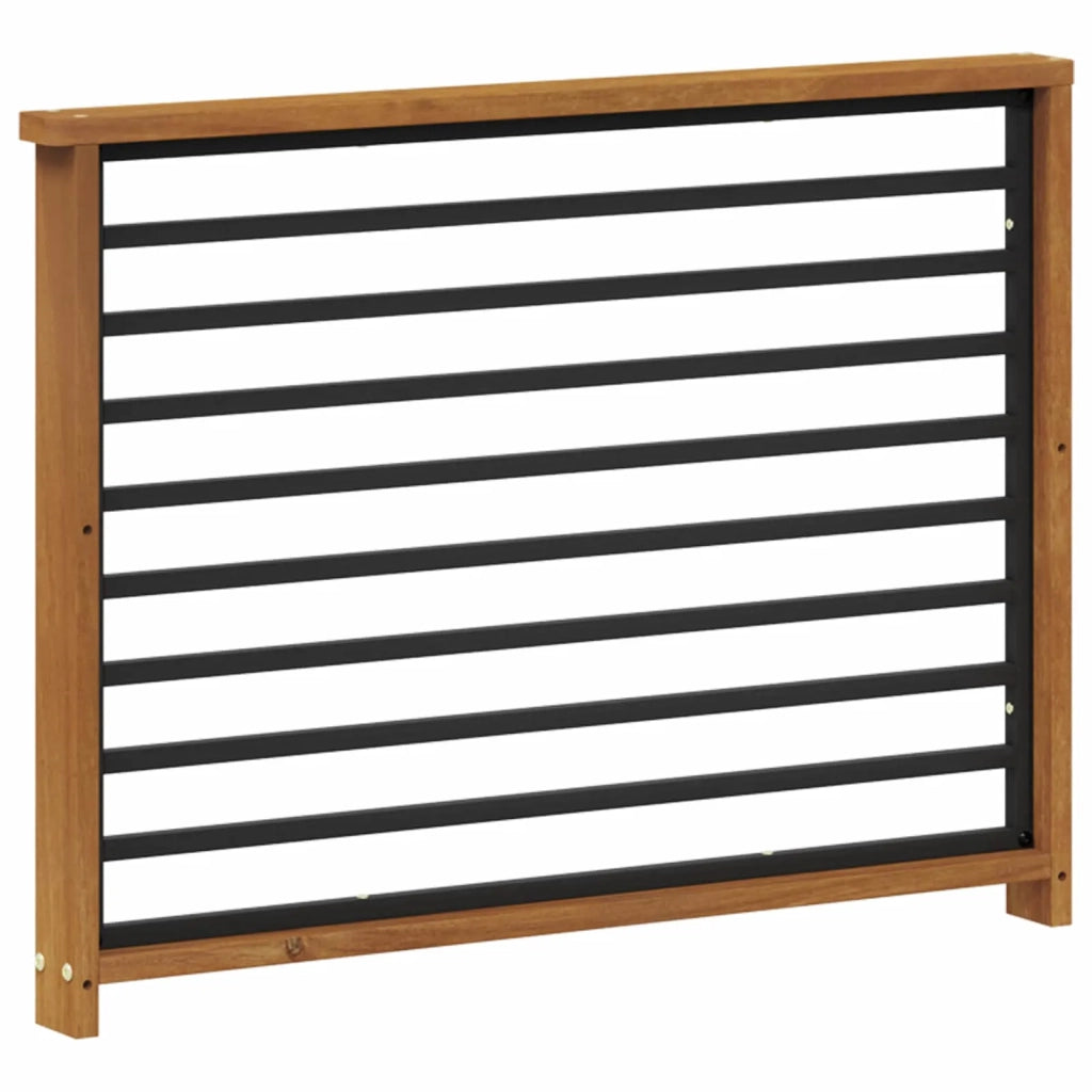 Bracciolo 2 pz Naturale 80 x 6 x 61 cm Legno di Acacia Massello 900591