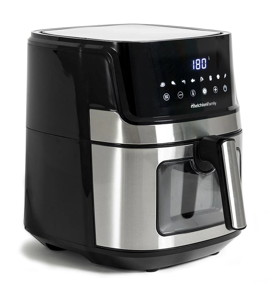 Melchioni 118340033 friggitrice Singolo 6,5 L Indipendente 1600 W Nero, Acciaio inox