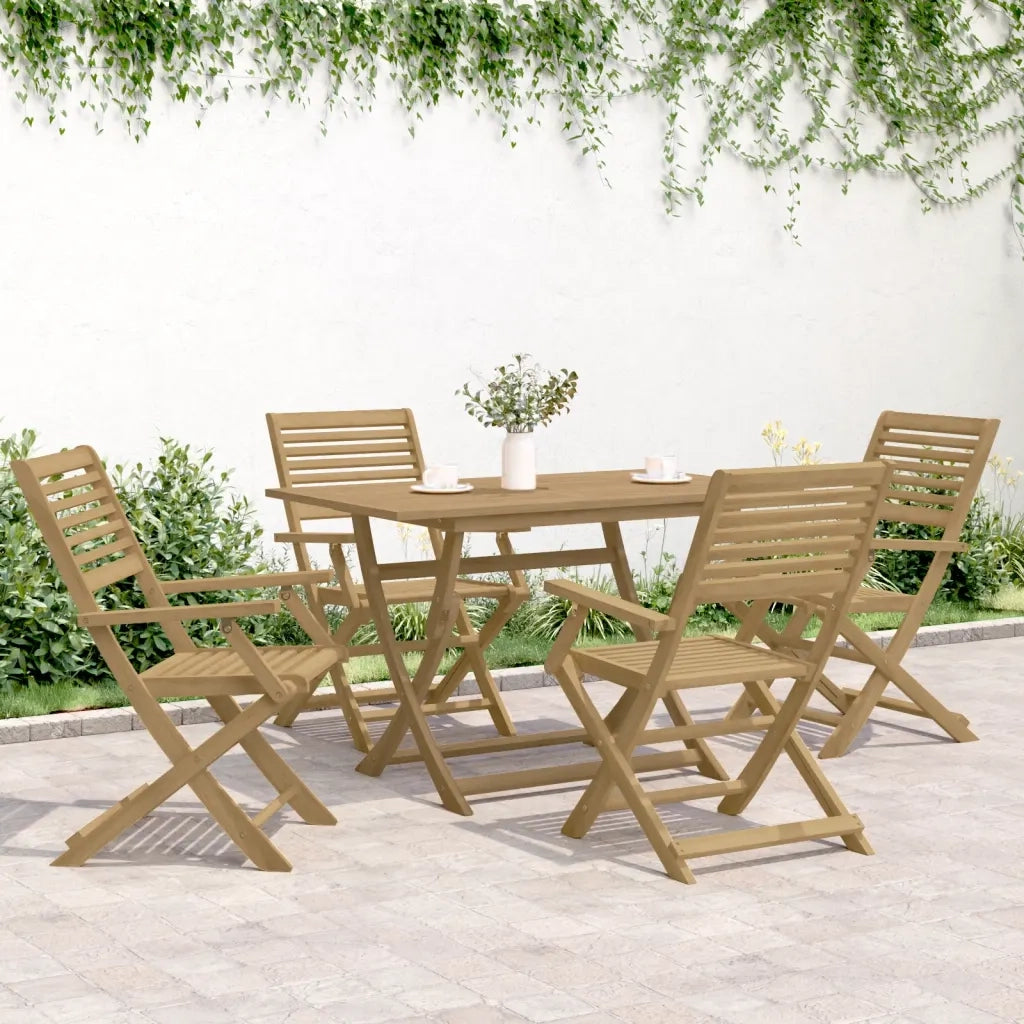 vidaXL Set da Pranzo per Giardino 5 pz in Legno Massello di Acacia