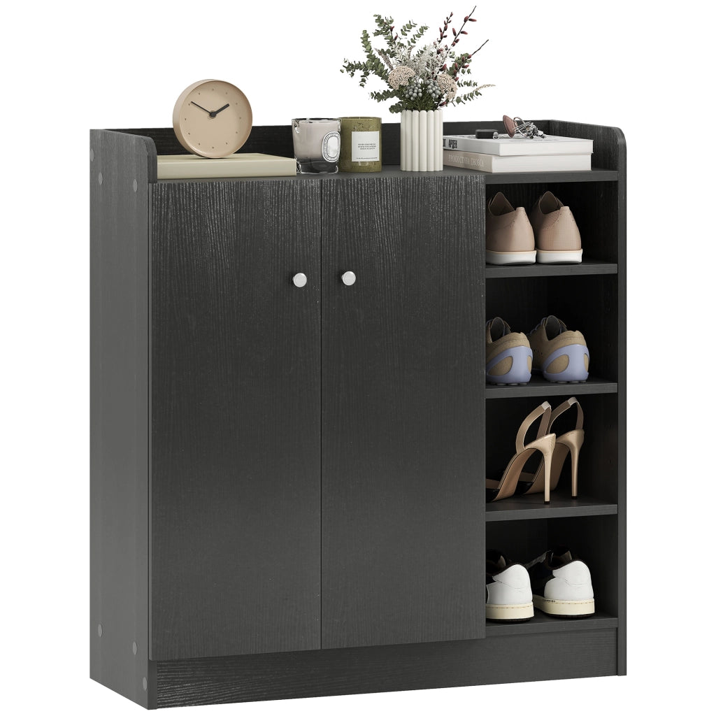 Scarpiera con ante e ripiani regolabili ¨C zephmum ¨C nero 83x30x90 cm
