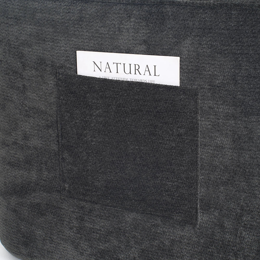 Chaise longue confortable - Xylo - Noir avec coussins et poches lat¨¦rales