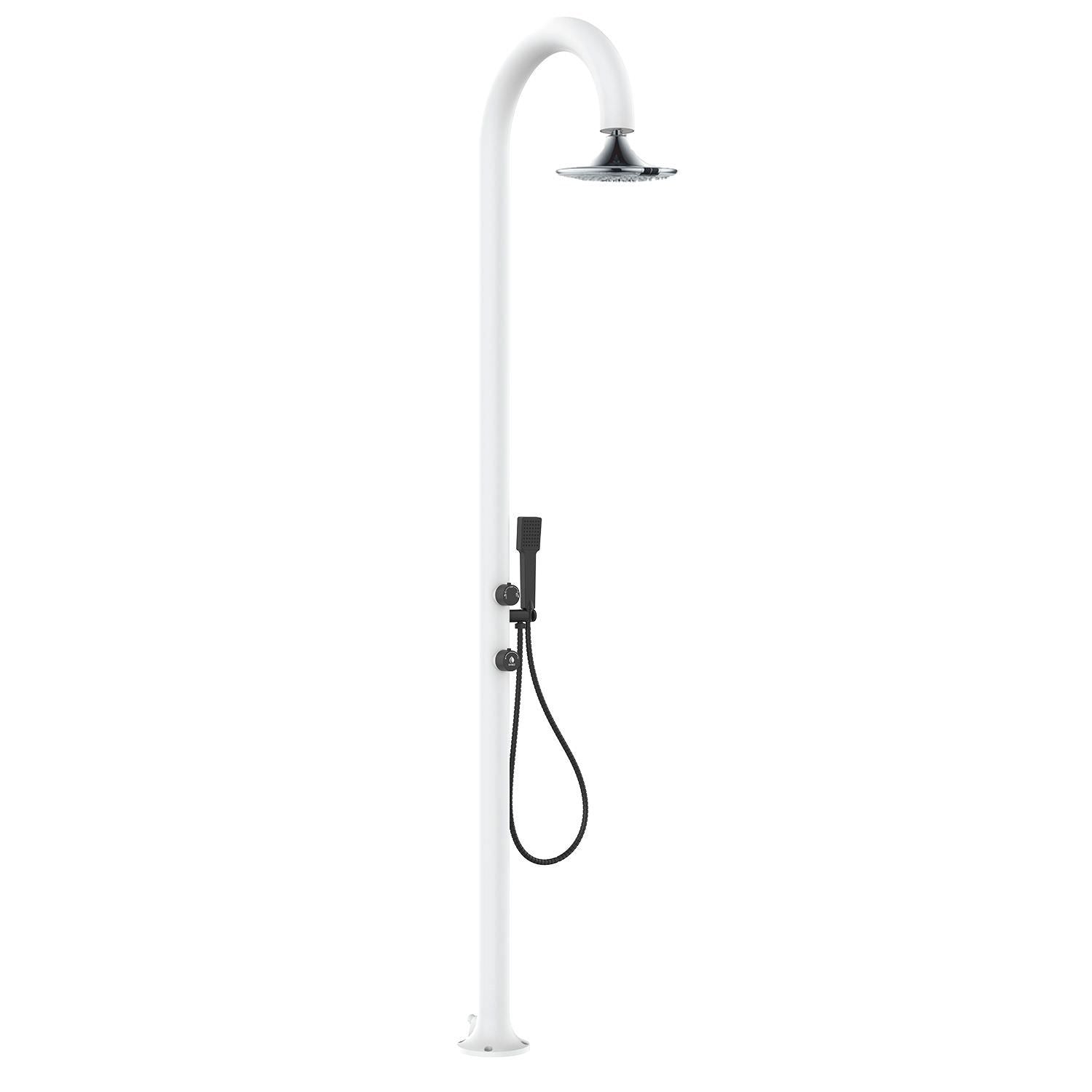 Doccia da Giardino in Alluminio Soffione 3 Getti Sined Luna Alu D Sensor Bianco
