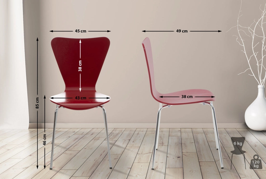 Set 2 Sedie Impilabili Calisto rosso