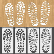 Kit di stampi per Natale riutilizzabili - 4 pezzi impronta di piede di Babbo Natale - stencil a fiocco di neve - stencils per pavimento/muro - attrezzi artigianali