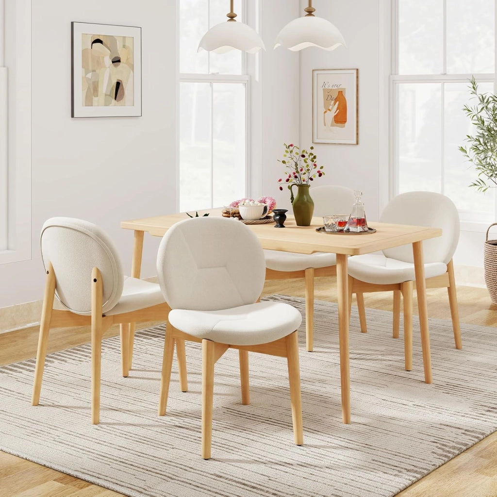 Set di 2 sedie da pranzo imbottite, da cucina, soggiorno, da pranzo, con schienale ergonomico, in legno, portata 150 kg, senza maniche, 50 x 60 x 84 cm