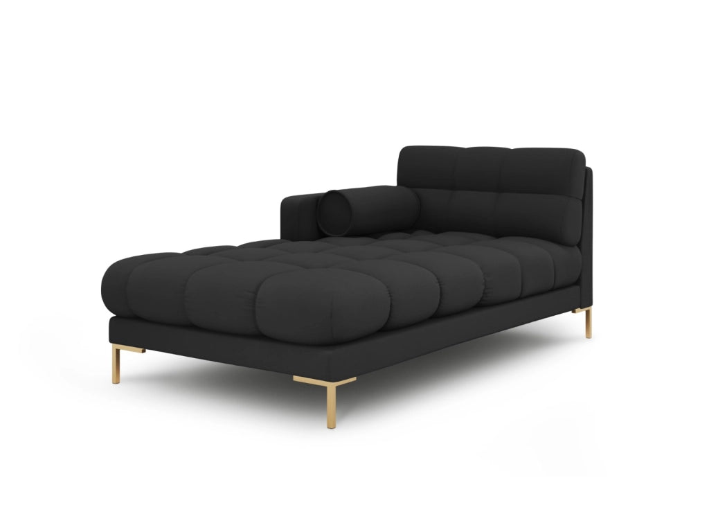 Cosmopolitan Design - Chaise longue sinistra "Bali" in tessuto strutturato grigio scuro 