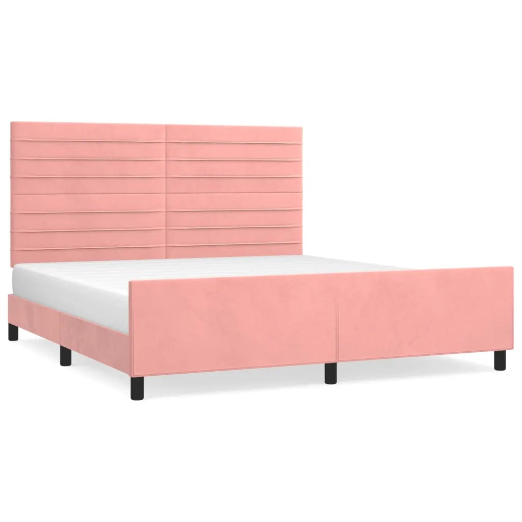 Giroletto con Testiera Rosa 160x200 cm in Velluto cod mxl 59127