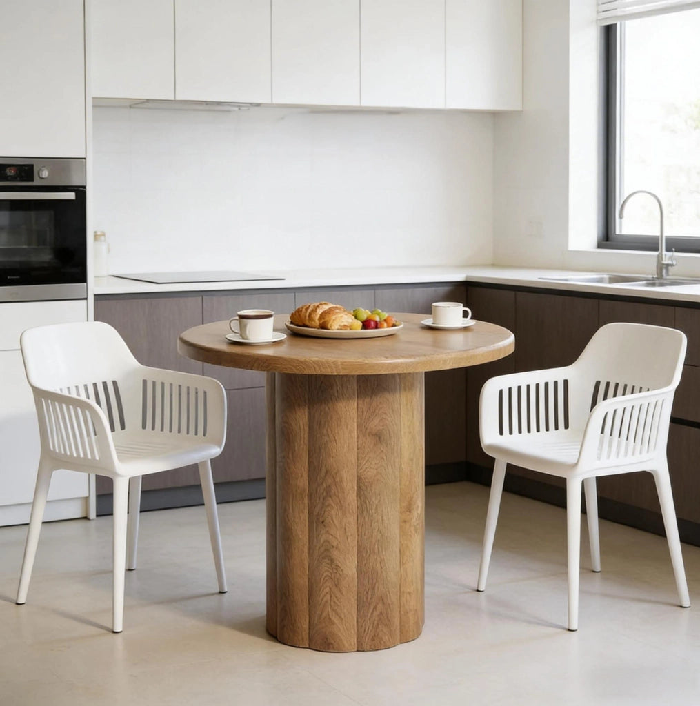 Tavolo rotondo da riunione 80 × 80 cm in MDF marrone