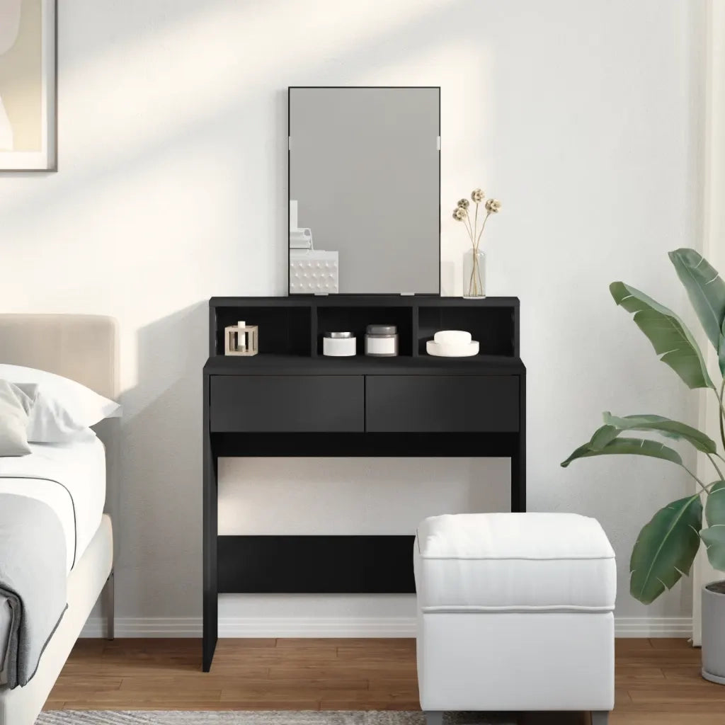 Toeletta con Specchio Nero 80x41x144,5 cm