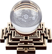 Display Stand per Sfera di Cristallo in Legno - Rastrello per Bambù e Cristalli - Base in Legno per Supporto e Decorazione - Geometria Sacra per Meditazione e Chakra - Arte Spirituale e Decorazione per Yoga e Magia - modello 1 - modello 2.