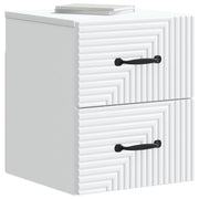 Set di 2 Comodini | Armadio da Notte | Mobiletto da notte a muro Bianco 34,5 x 33 x 40 cm