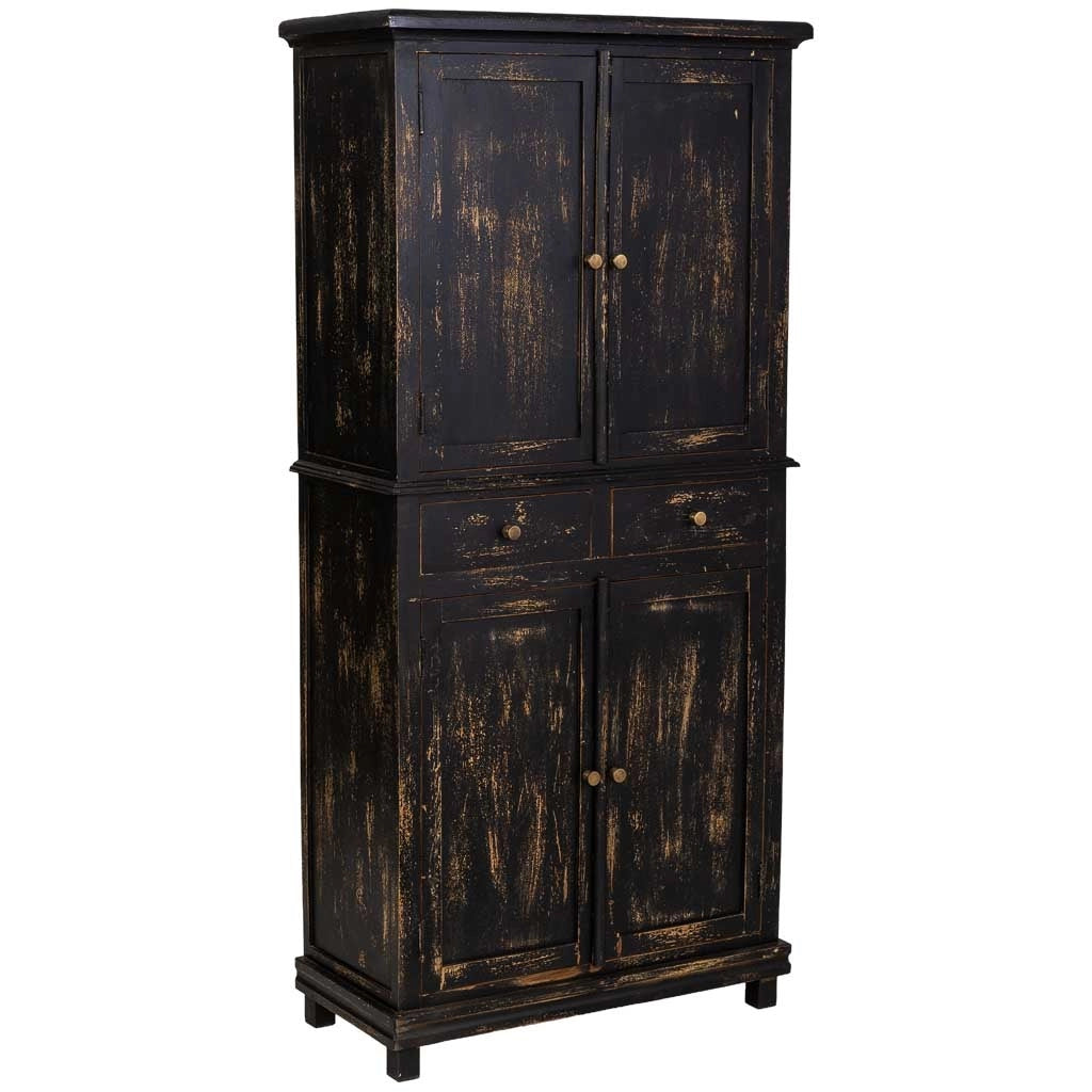 Armadio in legno nero fatto a mano 85x40x180h cm