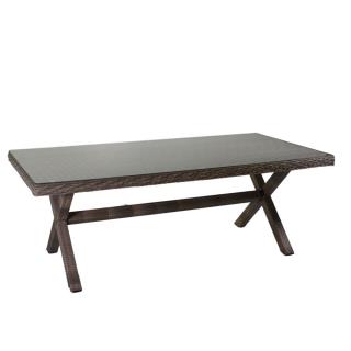 Tavolo da Giardino 200x100xh72 cm in Polyrattan Baltimora Grigio