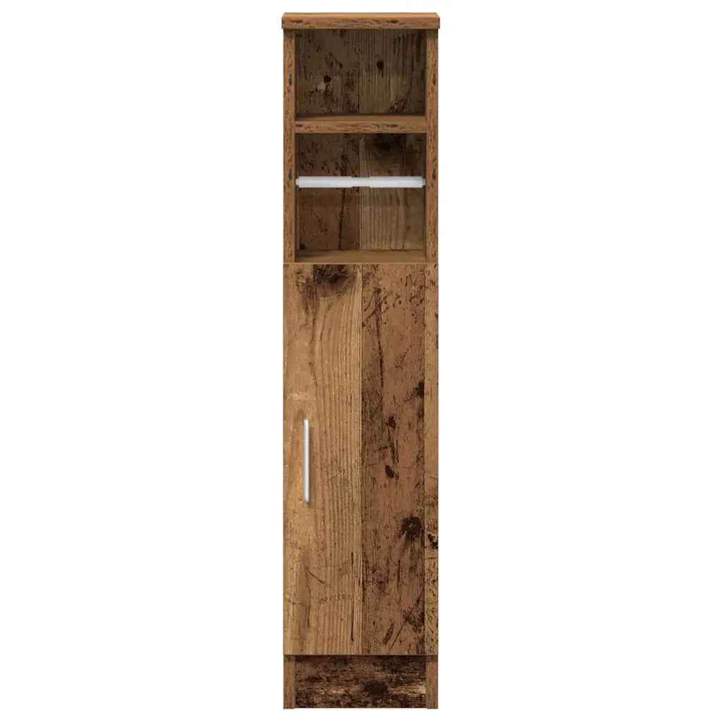 Mobile da Bagno con Portarotolo Legno Antico 20,5x22x90 cm 858504