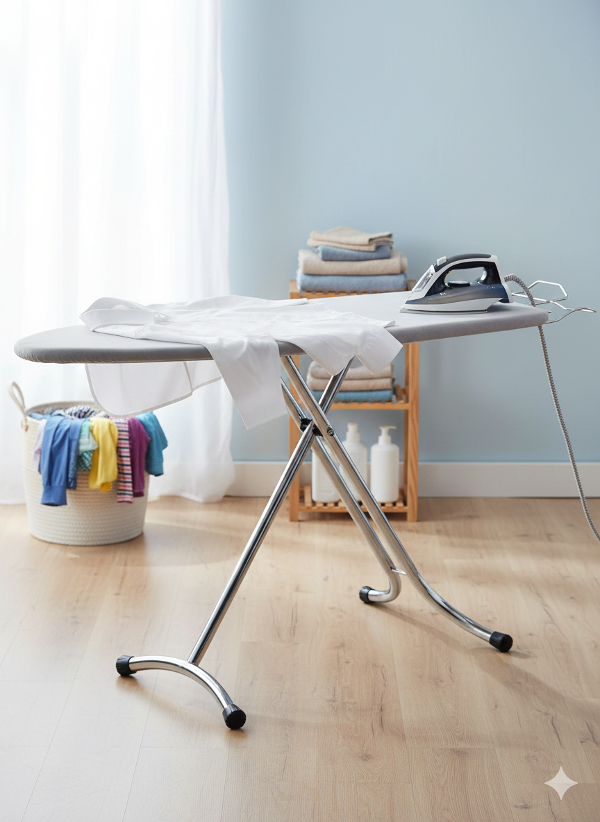 Asse da Stiro Salvaspazio Relax Plus 123x39 cm Gambe Triple Altezza Regolabile in Acciaio