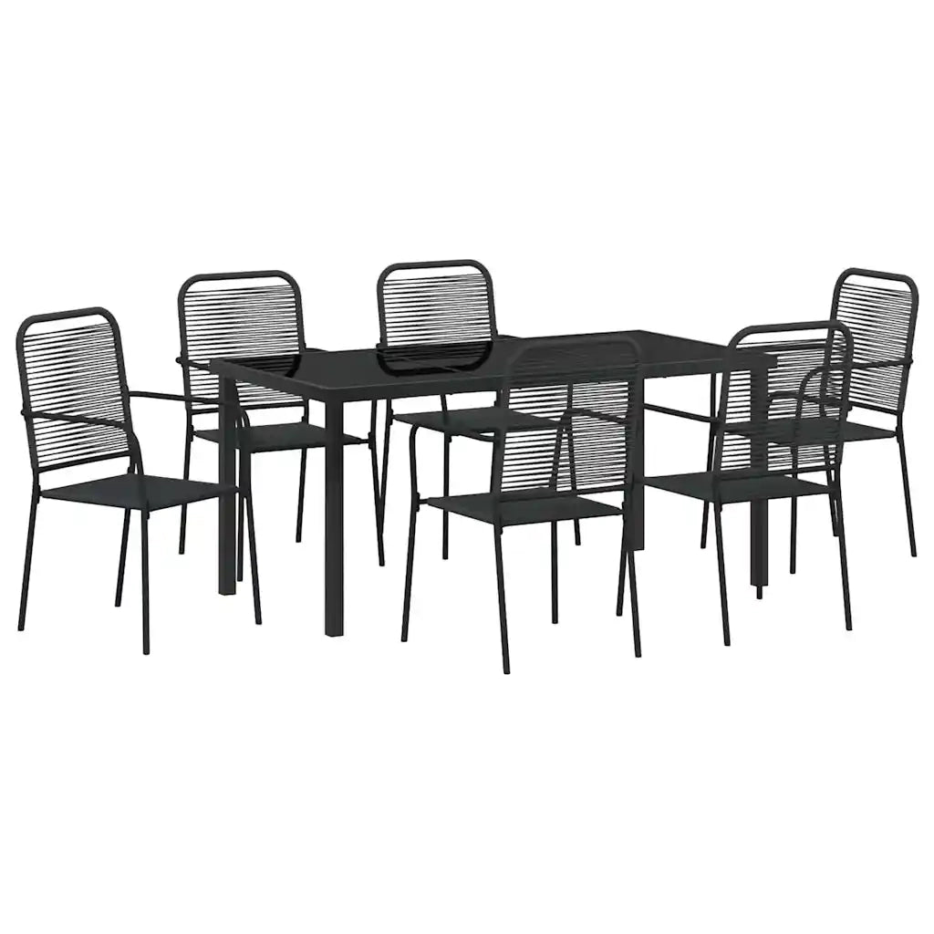 Set da Pranzo per Giardino 7 pcs Nero 3379160