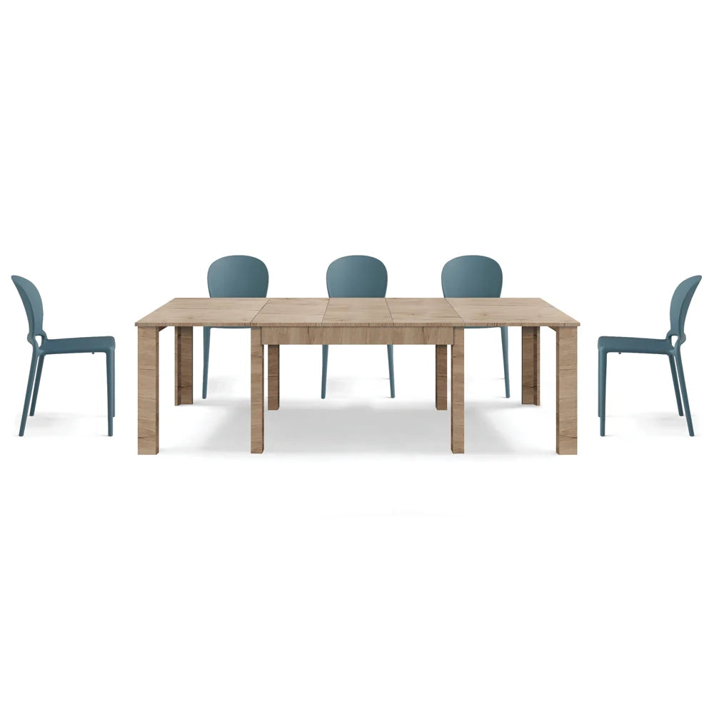 Tavolo allungabile da pranzo 130x90 fino a 250 cm Rovere Derbymodello BRIO MADE IN ITALY design moderno ideale per cucina, soggiorno e sala da pranzo