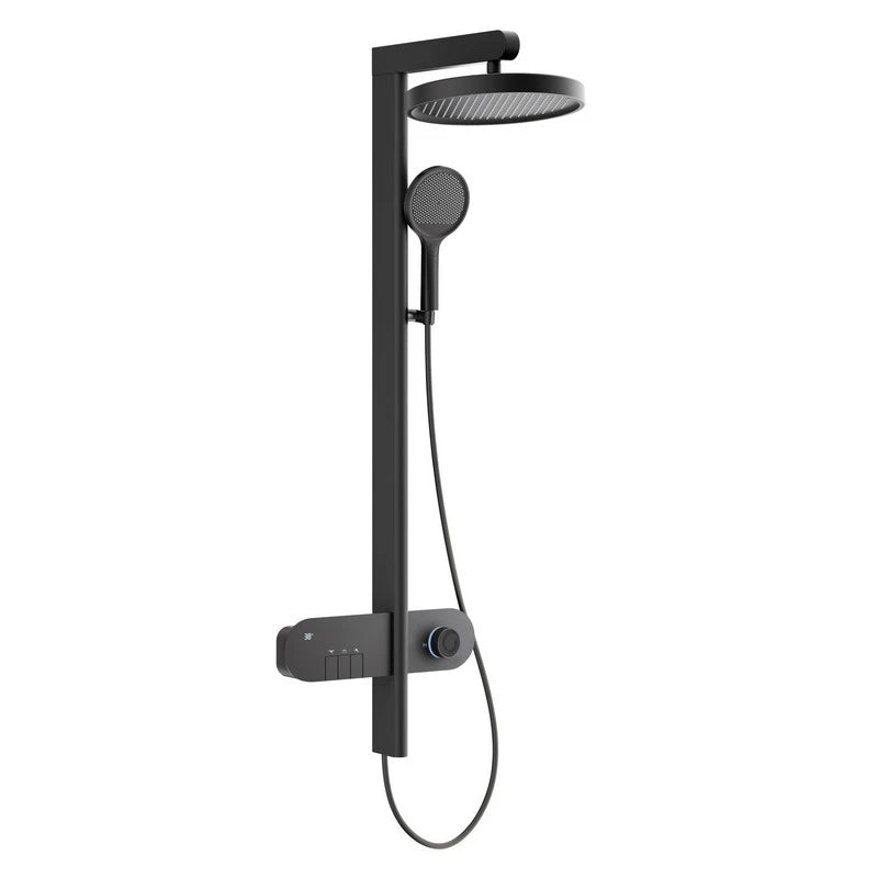 Colonna doccia Pegasus con comandi con miscelatore e display LED nero Aquasanit