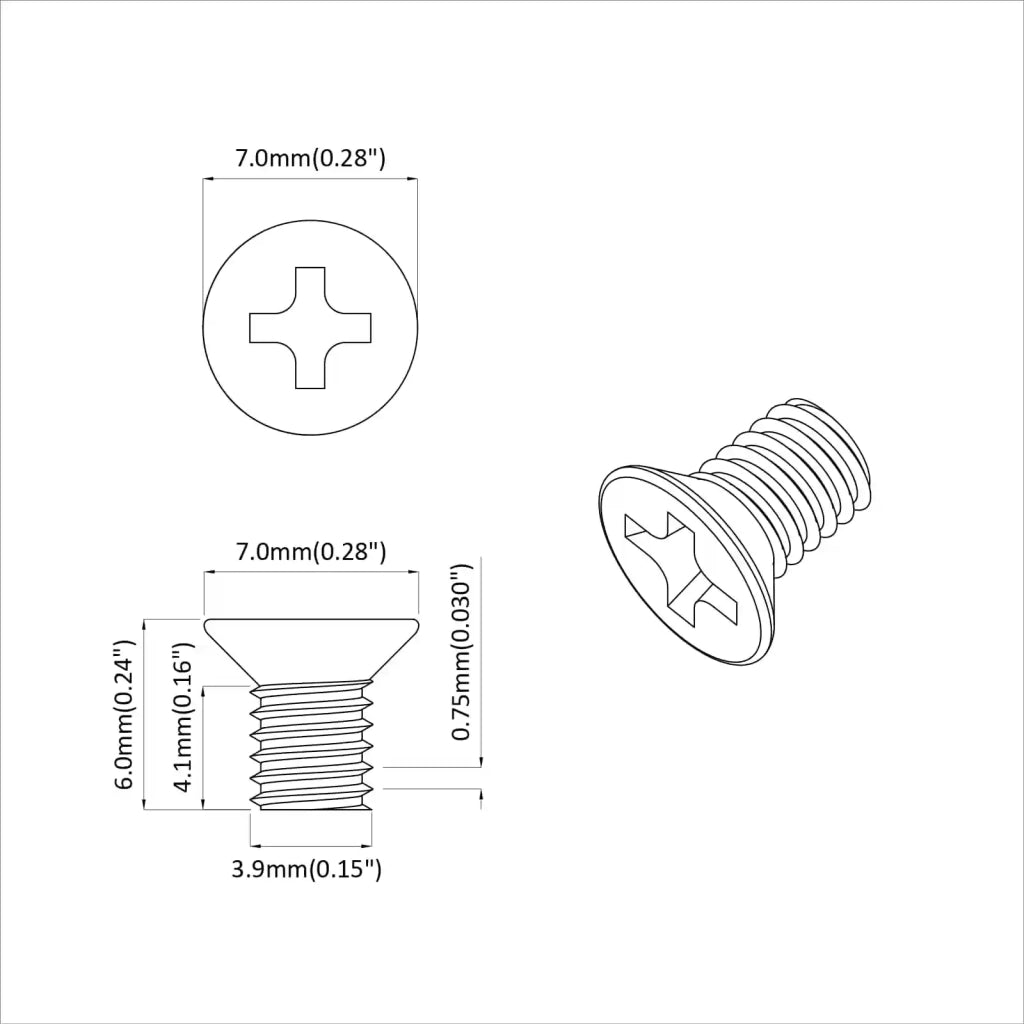 Viti a testa conica 2 pz Argento M4 x 6 mm Acciaio CFW4498047
