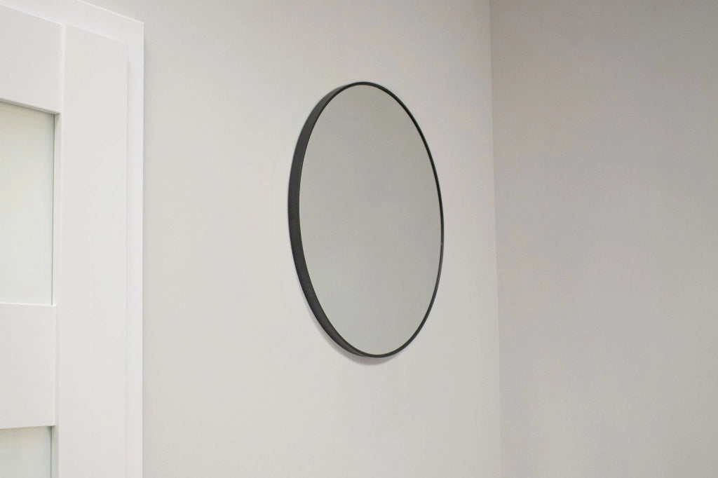 SPECCHIO Valora 40CM con cornice in metallo nero per soggiorno in stile moderno