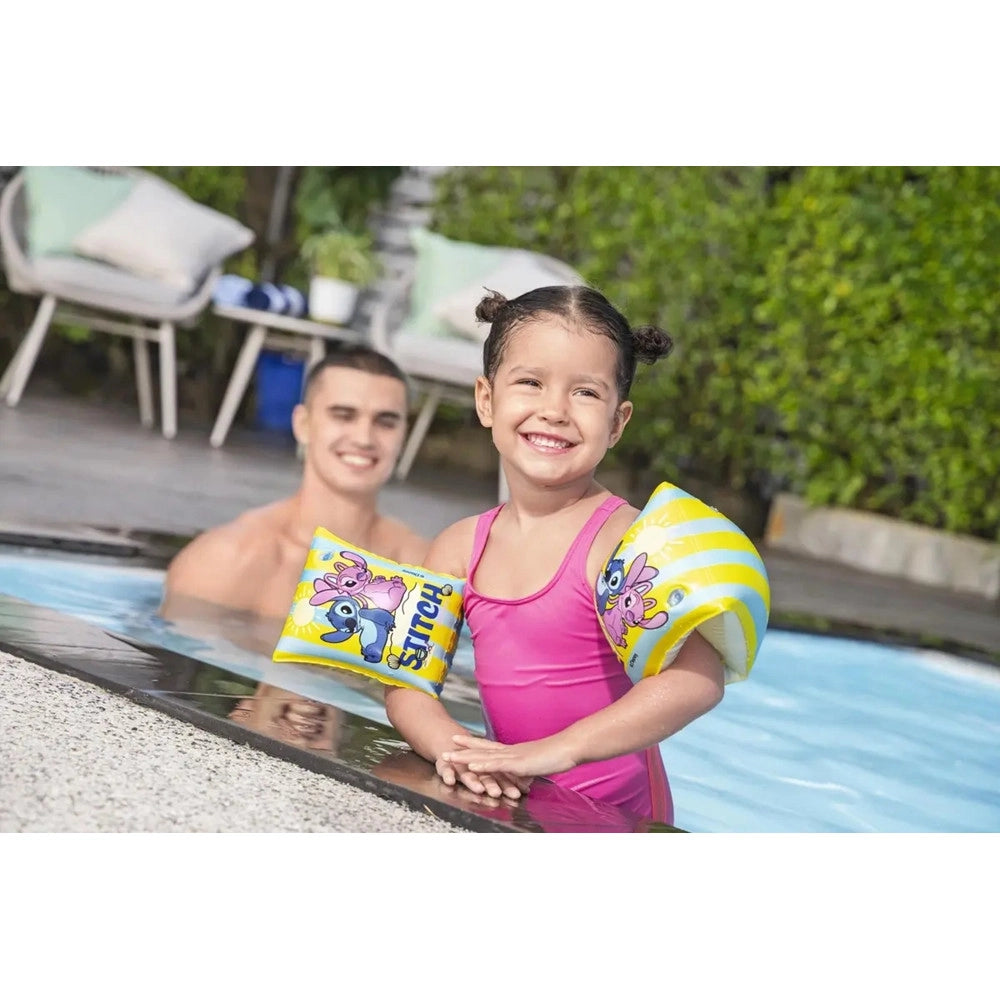Trade Shop - Braccioli Gonfiabili Da Nuoto Stampa Tropicale Con Stitch Per Bambini 3-6 Anni 9104s -