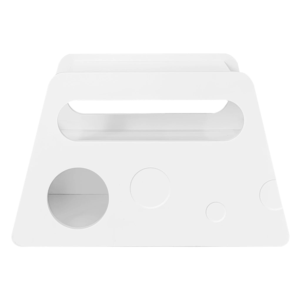 Comodino con ruote e aperture laterali; angoli arrotondati; per camera e soggiorno; in MDF e pannelli di particelle; 81×33×51.5 cm; Bianco
