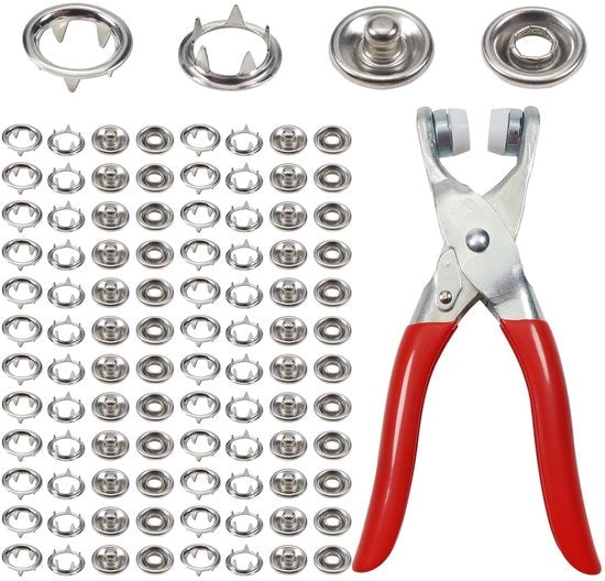 Set di viti a testa dritta in acciaio inossidabile - 100 set - Color argento