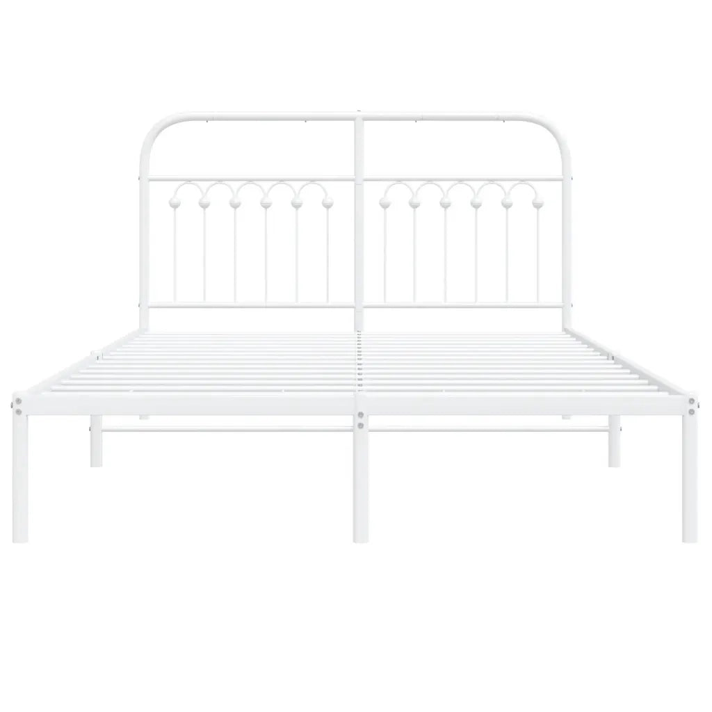Giroletto con Testiera Metallo Bianco 135x190 cm 376648