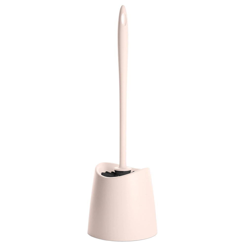 Portascopino wc da appoggio rosa con setole nere