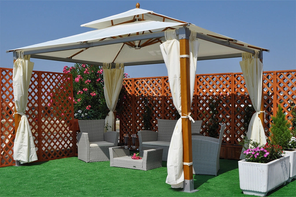 Gazebo da giardino 3x4 in legno-alluminio - Porto Rico - GA13PRPL