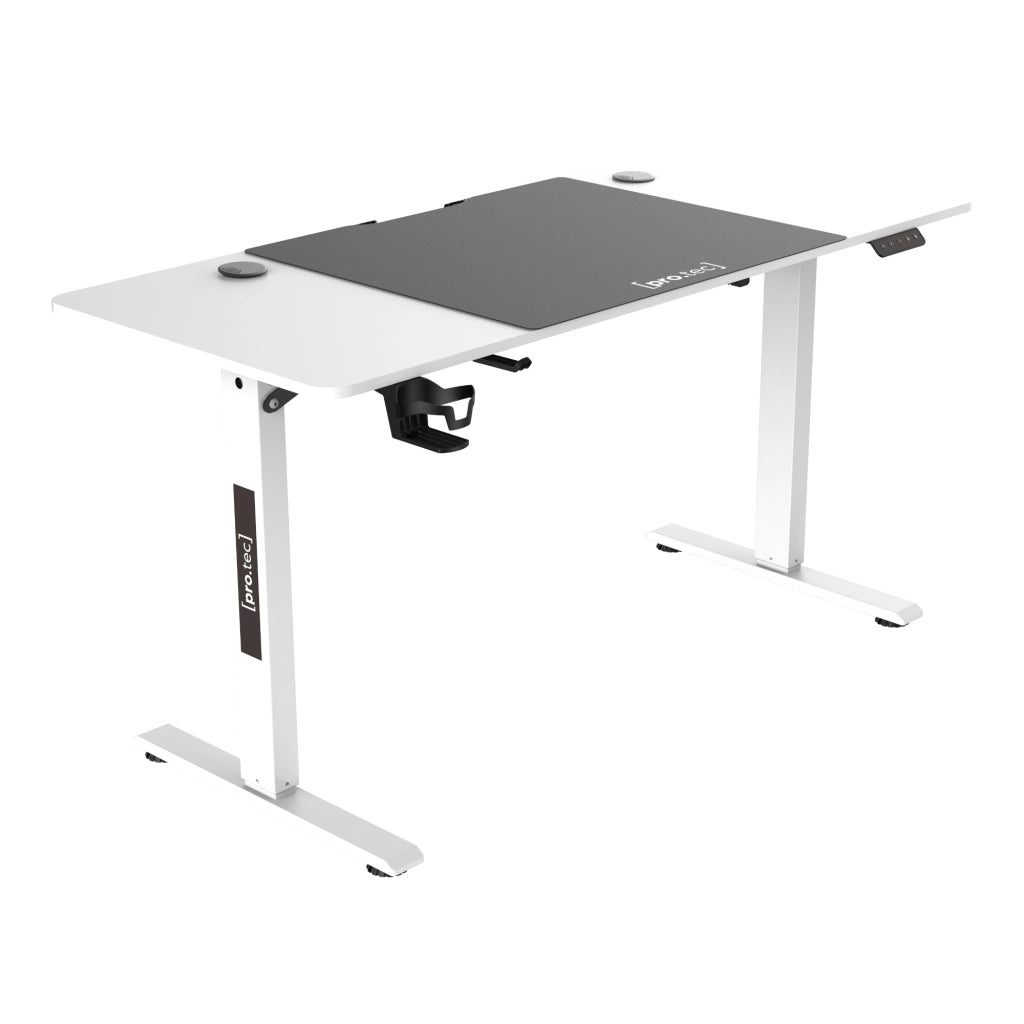 Scrivania 'Stryn' Regolabile in Altezza con Sollevamento Elettrico 140 x 60 Bianco Puro - pro.tec