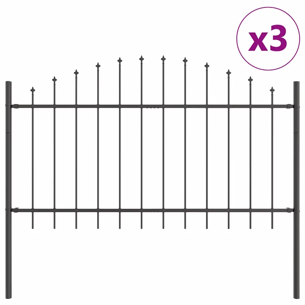 Recinzione per Giardino 3 pcs Grigio 170 x 140 cm