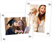 Supporto Fotografico Bicchiere Acrilico 255x205mm - Cornice Indipendente - Protezione contro la Vetrificazione - Incluso Organizzatore di Libri - Supporto Fotografico Acrilico