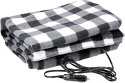 Deken di riscaldamento - 12V elettrico per auto, camion, SUV o RV - accessori di campeggio estivo portatile (griglia nera)