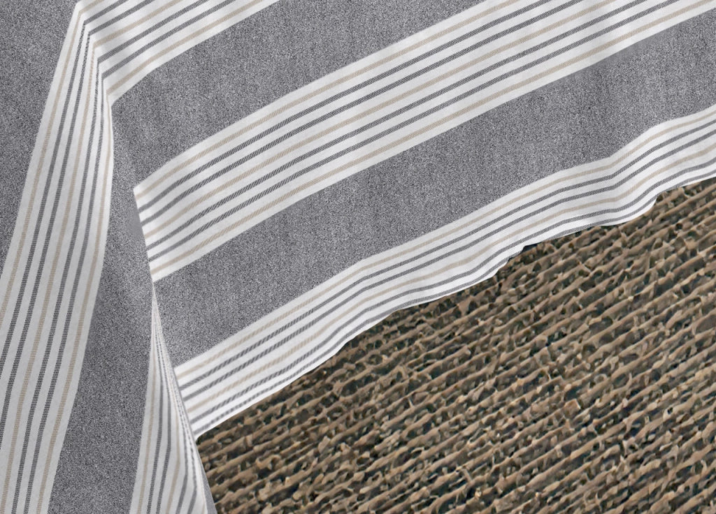 Sacco Copripiumino Piumone Letto In 100% Cotone Made Italy Vari Disegni RP - 1 Piazza - Righine Grigio