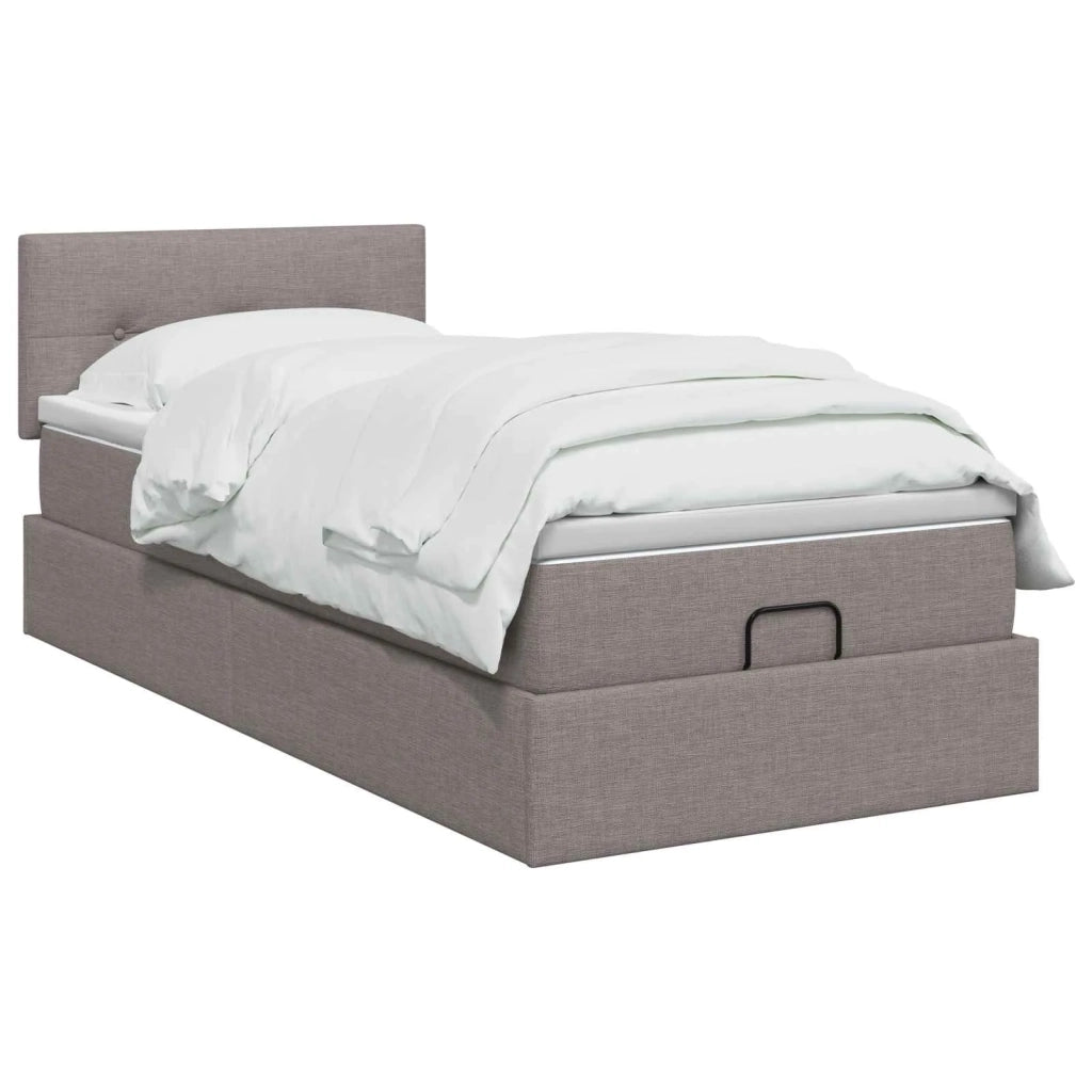 Letto ottomano con materasso Tortora 90 x 200 cm Tessuto 3456299