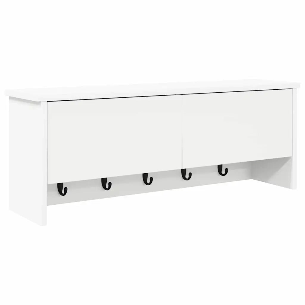 vidaXL Appendiabiti a muro Bianco 80 x 20 x 30 cm Legno multistrato
