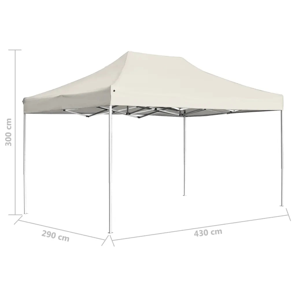 Gazebo Professionale Pieghevole in Alluminio 4,5x3 m Crema 45491