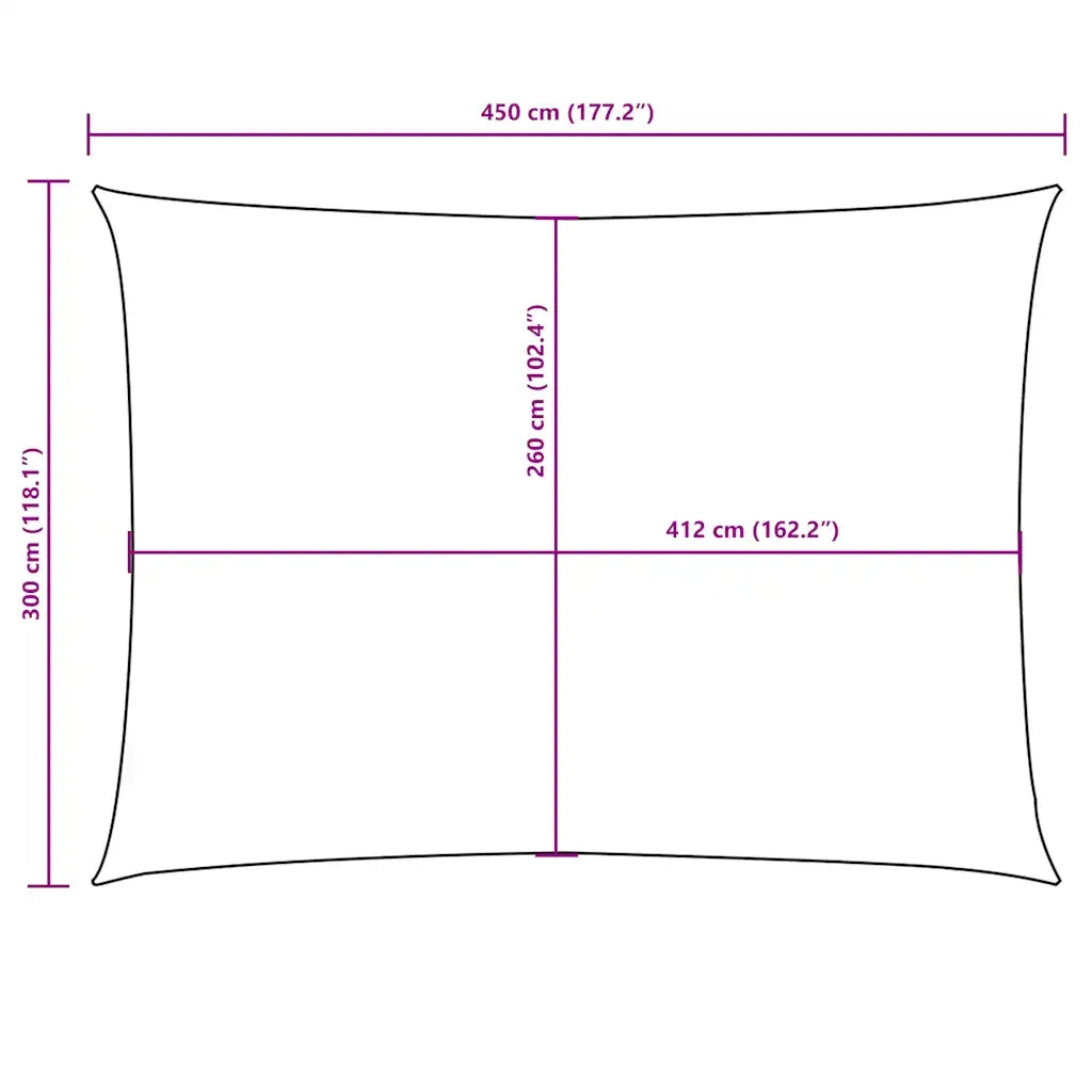 Vela Ombreggiante-Parasole a vela Oxford Rettangolare 3x4,5 m Gialla