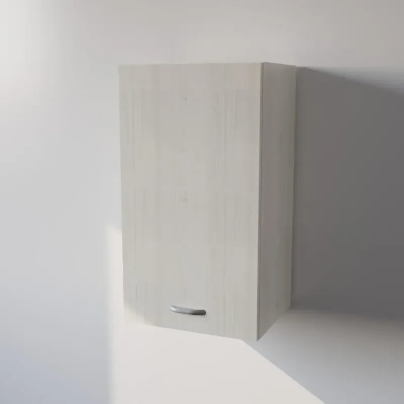 Pensile Cucina  in Legno Nobilitato Larice Bianco, Mobile Alto con 1 Anta, Pensile Componibile Moderno Made in Italy (H72XL40XP33cm)
