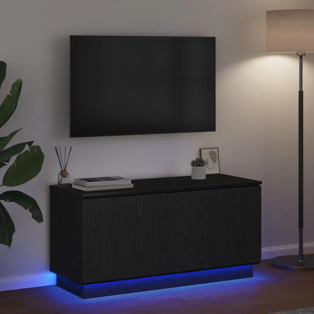 Mobile TV Rovere Nero 100 x 38 x 49 cm Legno multistrato 869667