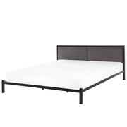 Struttura del letto in metallo Nero e Grigio 180 x 200 cm imbottita a doghe minimalista