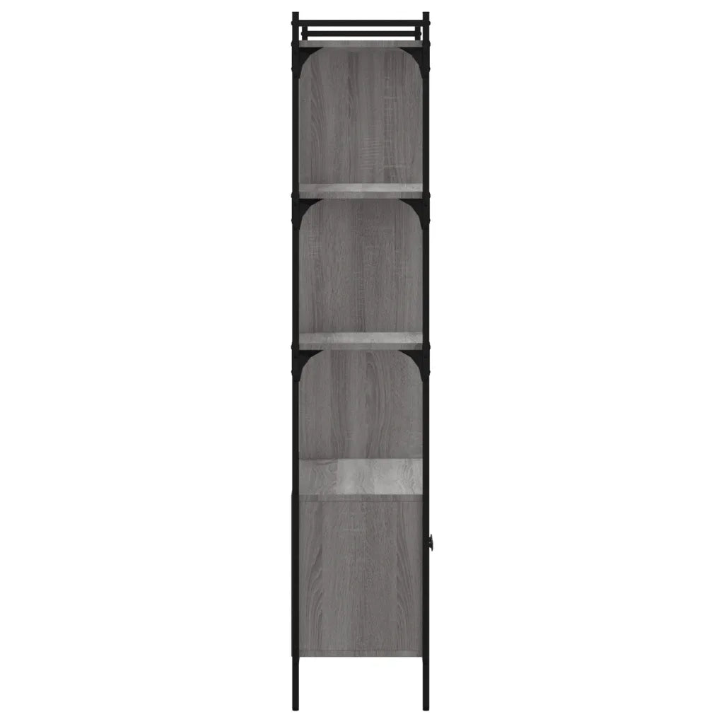 Libreria Ante-Scaffale per Libri-Mobile di Stoccaggio Grigio Sonoma 76,5x30x154,5 cm Legno Multistrato