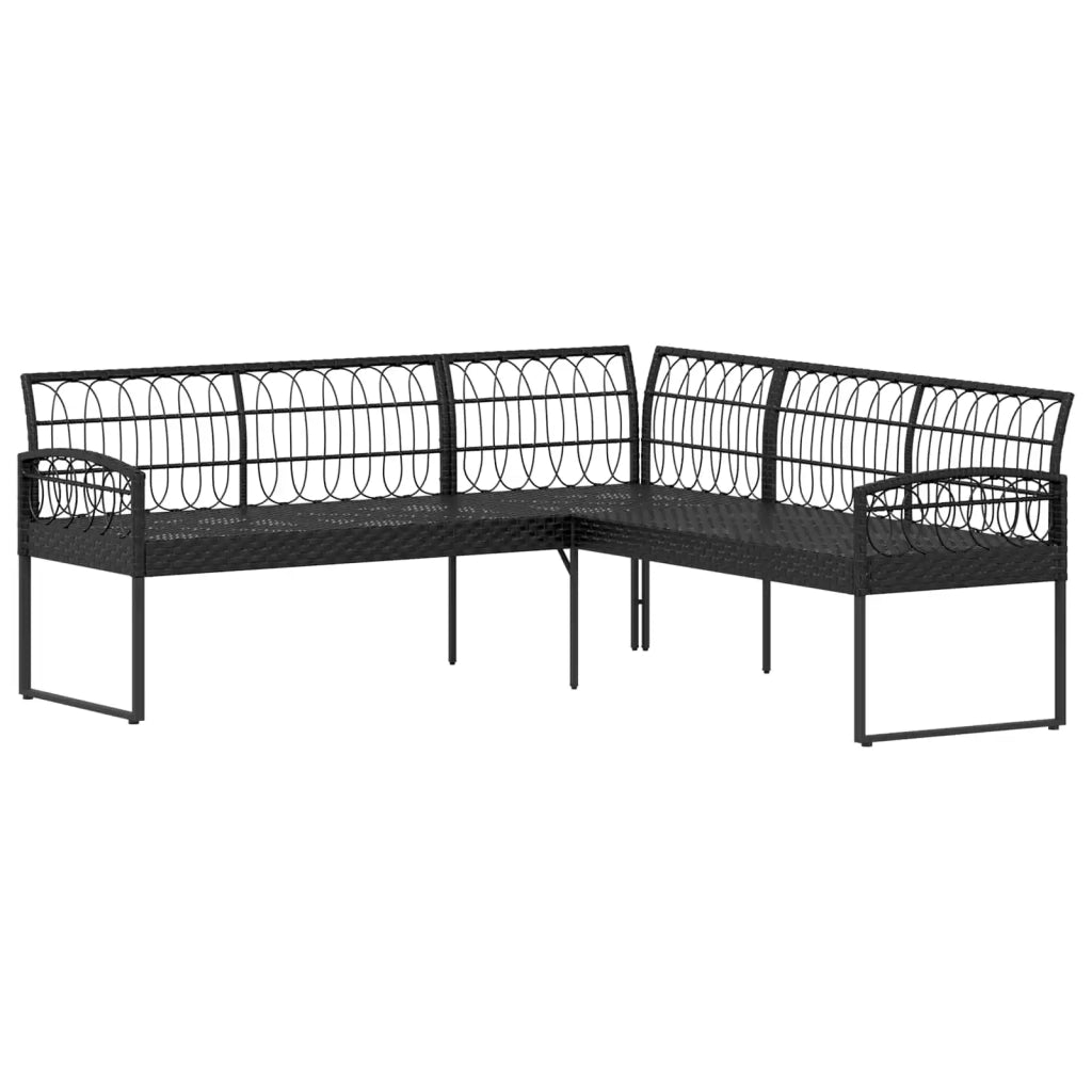 Set Divano da Giardino 2 pz Nero e Crema 42026820
