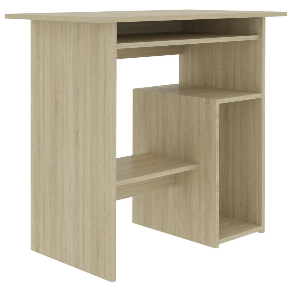 Scrivania tavolo postazione di lavoro mobile per computer studio rovere Sonoma 80 x 45 x 74 cm legno ingegnerizzato marrone 02_0023660