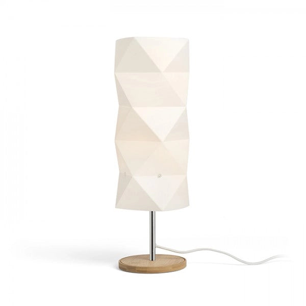 Lampadario ZUMBA da tavolo PVC bianco/legno/cromo 230V E14 11W