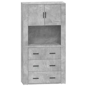 Credenza | Madia | Buffet da pranzo | Armadio da pranzo Grigio Cemento in Legno Multistrato