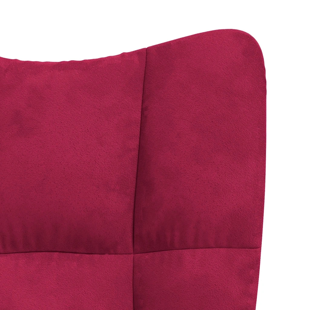 Sedia a Dondolo Rosso Vino in Velluto 328144