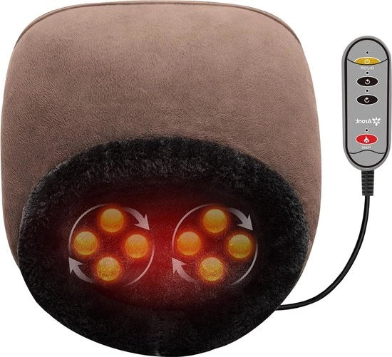 Apparecchio di Massaggio Riscaldante per Piedi - Macchina di Massaggio Plantare - Massaggio Shiatsu Profondo con Rollaggio - Cuscino Elettrico per Piedi - Antiscivolo - Supporto per Piedi Removibile - Alleviamento del Dolore - Regalo per Ufficio o Casa